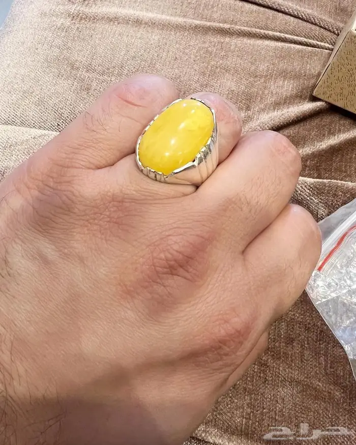 خاتم كهرمان اصفر يسر الناظرين 3