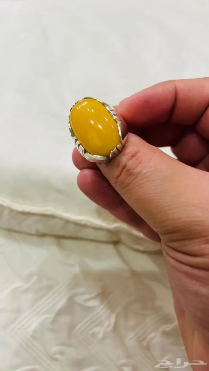 خاتم كهرمان اصفر يسر الناظرين 7