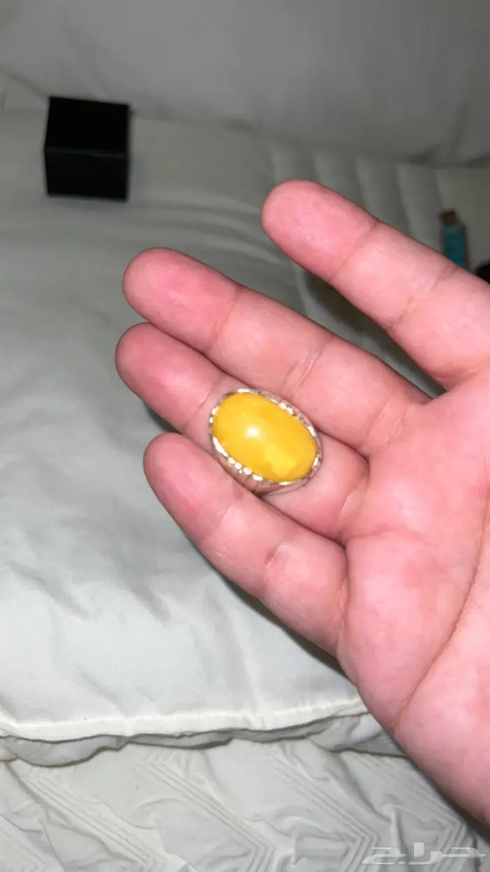 خاتم كهرمان اصفر يسر الناظرين 5