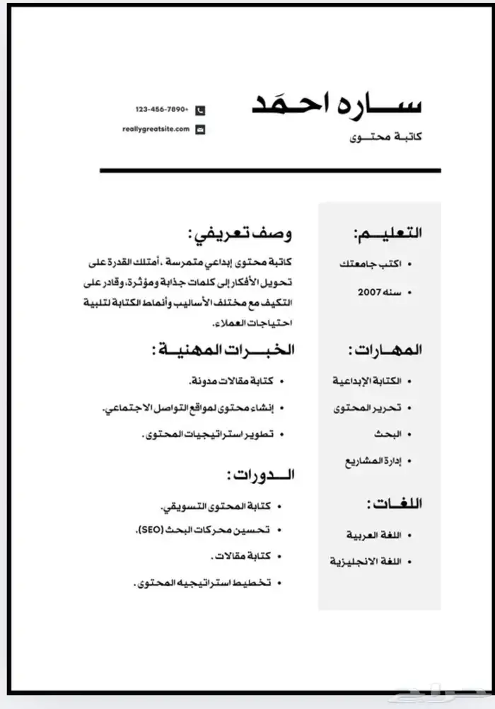 تصميم سيرة ذاتية CV 6