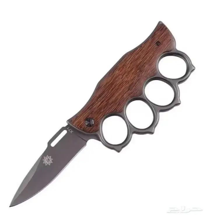 سكين مع رنق مقبض خشب زيتون 0