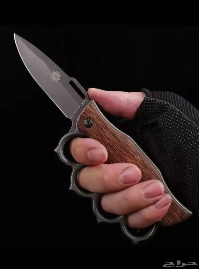 سكين مع رنق مقبض خشب زيتون 2