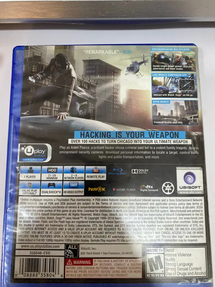 شريط WATCH DOGS PS4 للبيع 1