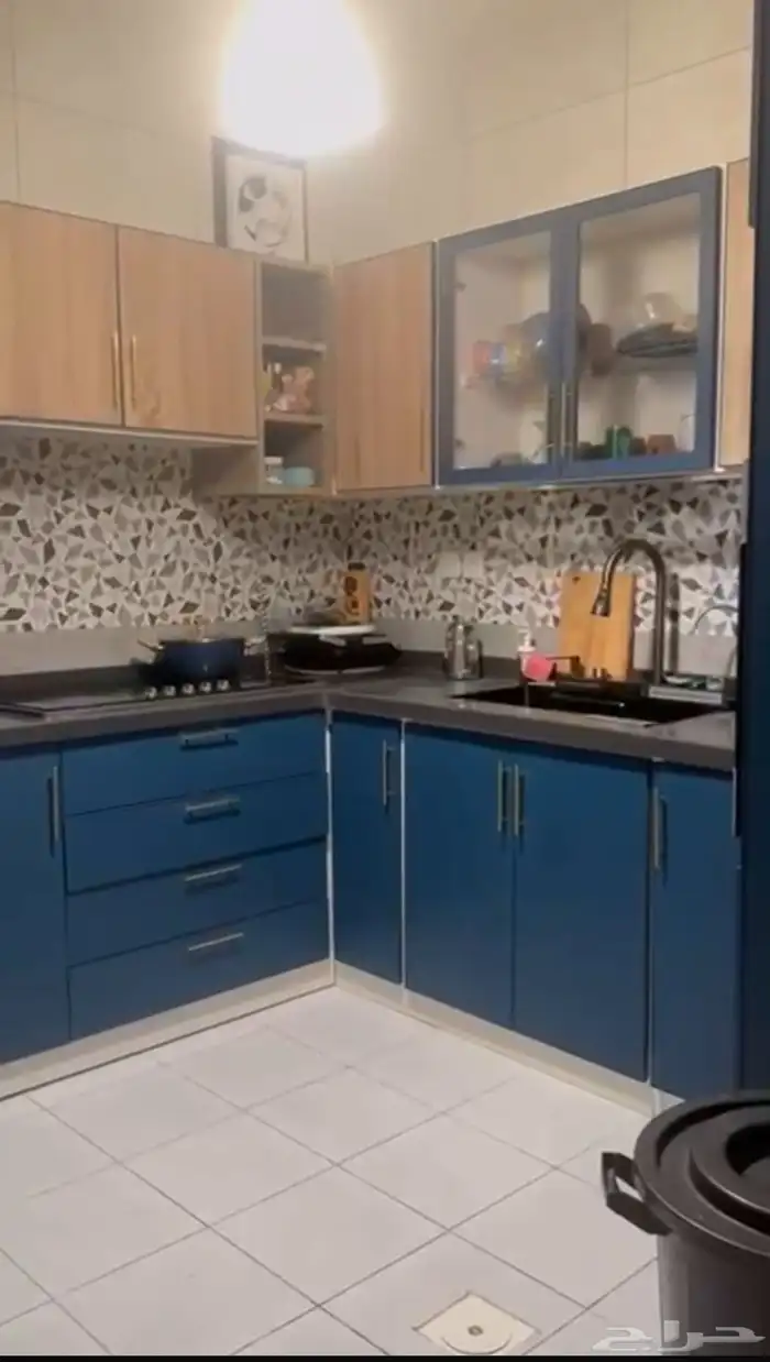 مطبخ ع حرف L بزاويه اضافيه صغيره 3