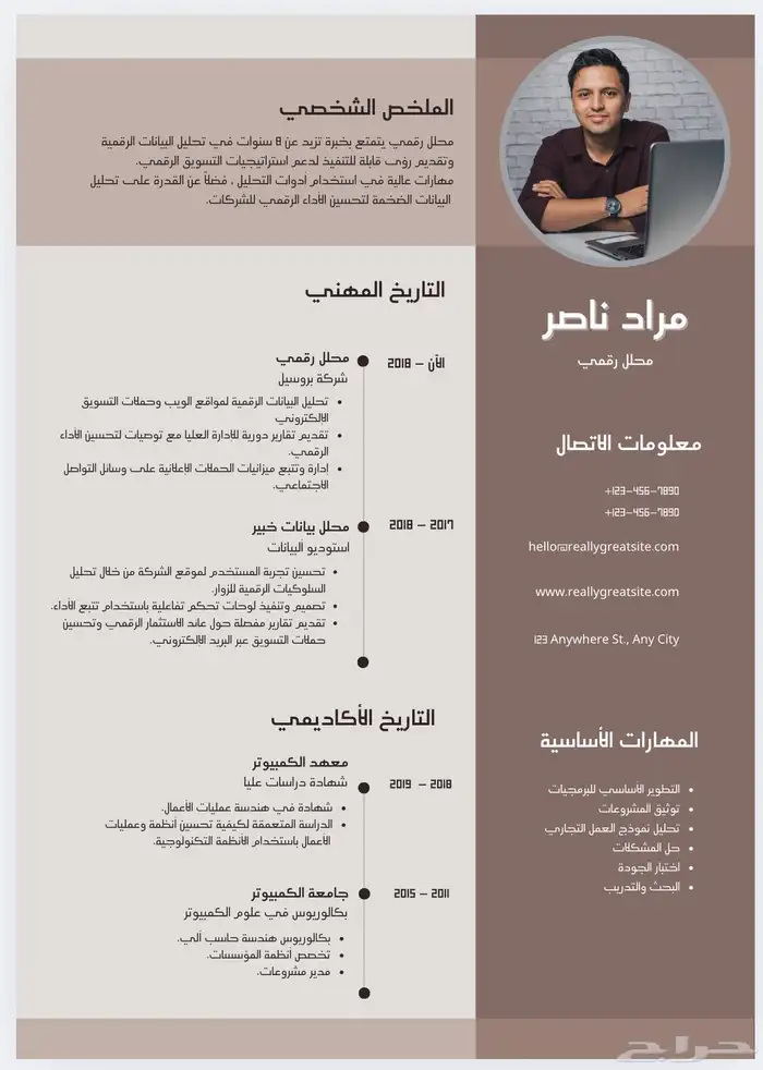 تصميم سيرة ذاتية احترافية 3