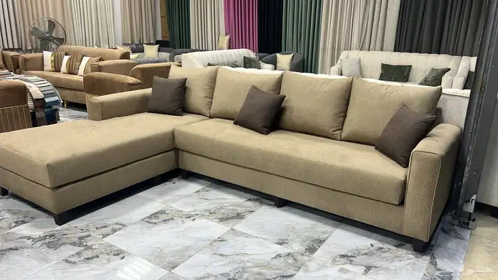 تفصيل وتنجيد كل انواع الكنب جلسات متصلة جاهزه 4 5 بسعر 1500 2