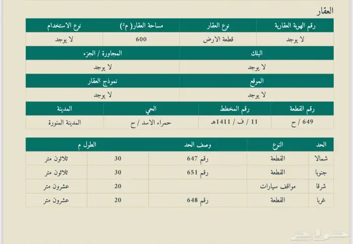 ارض للبيع في مخطط حمراء الاسد في المدينه المنوره 3