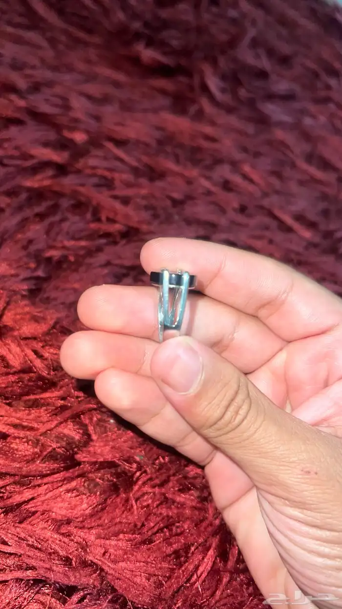 خاتم ملكي اسود فضه عيار 925 2
