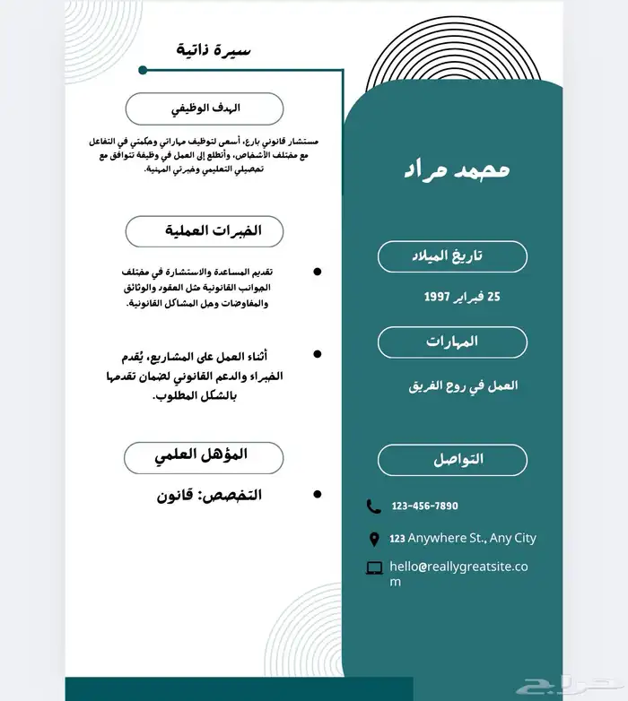 تصميم سيرة ذاتية 2