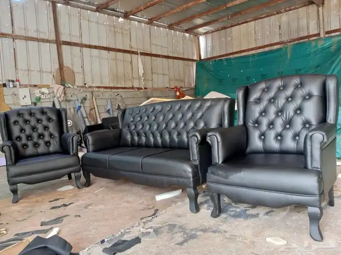 New office sofas جديد طقم كنب جلد مكتبي 5 اشخاص و 7 آشخاص 11