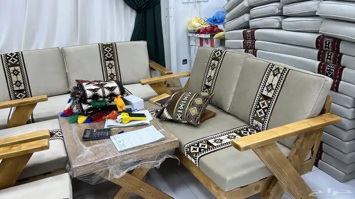 طقم جلسات خارجيه 7 اشخاص خشب 6