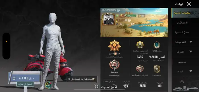 حساب ببجي 3