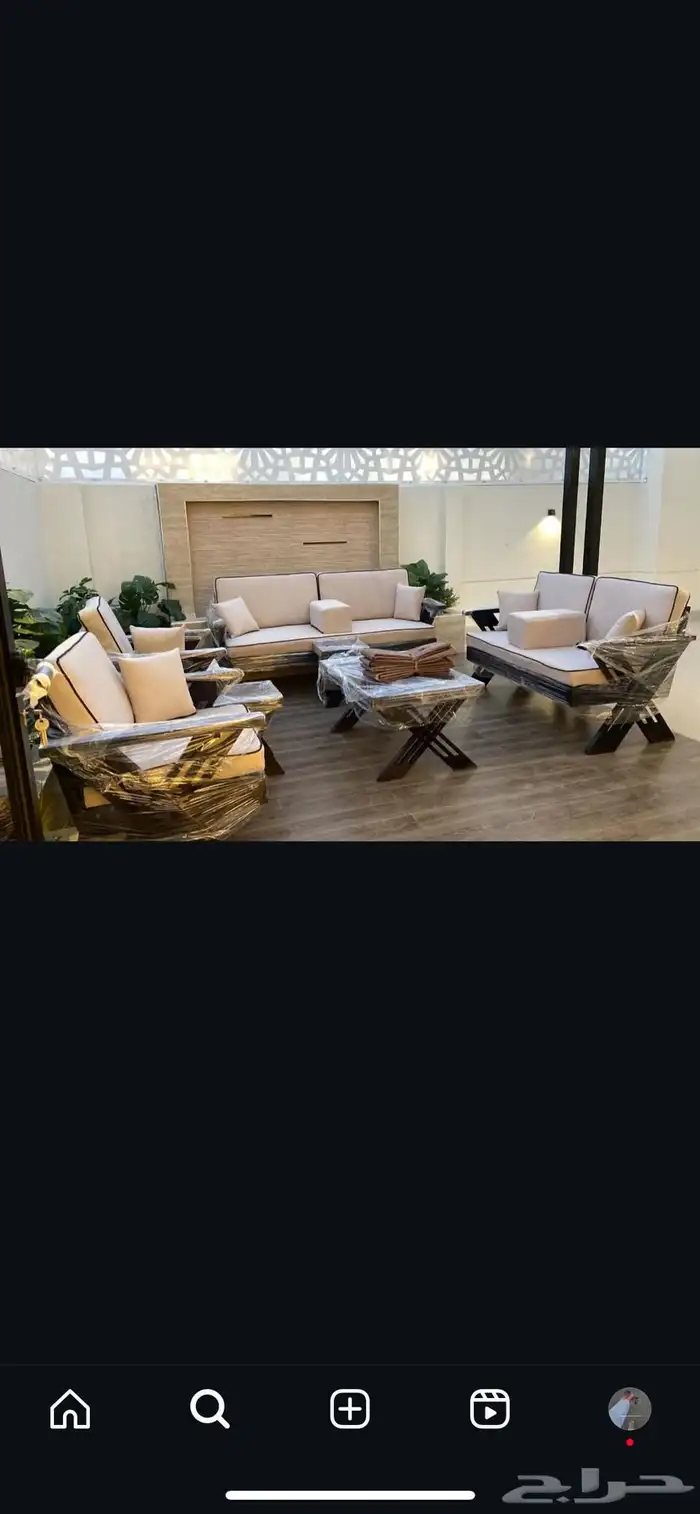 طقم جلسات خارجيه 7 اشخاص خشب 2
