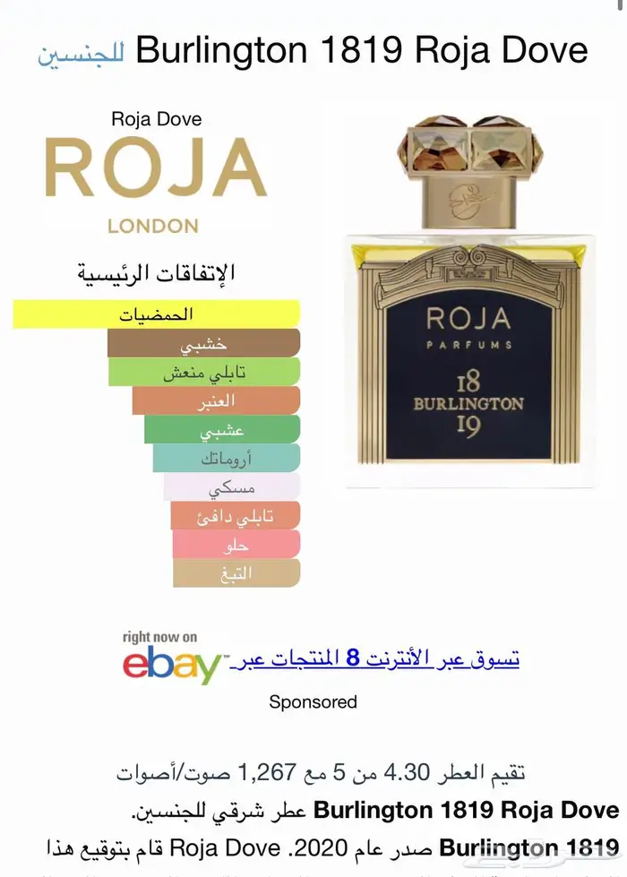 عطر روجا بيرلينقتون 1819 مباع 0