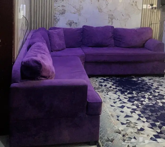 كنب مجلس انتريه ماركة ايكيا مستعمل للبيع وسجادة 1