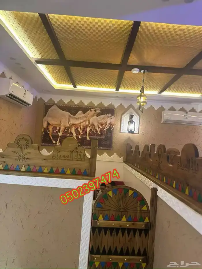 ديوانيه تراثيه جلسات ابواب خشب تراث مجالس تراثية 4