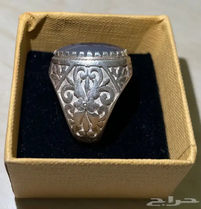 خاتم فضه عيار 925 عقيق يماني 4