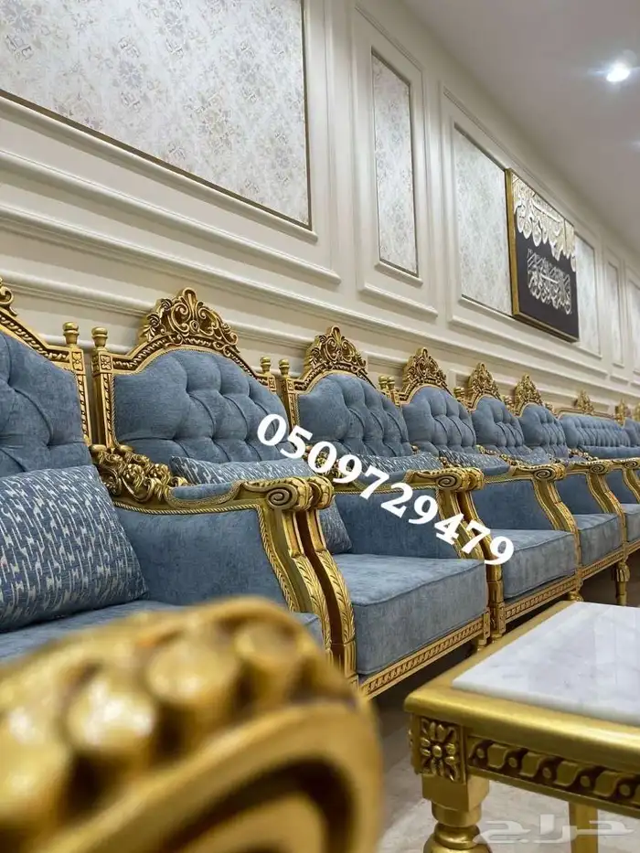كنب تفصيل كلاسيك اثاث قاعات مجالس فخمه قصور كافيهات 0