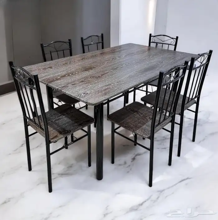 طاولة طعام 6 كراسي حديد 2