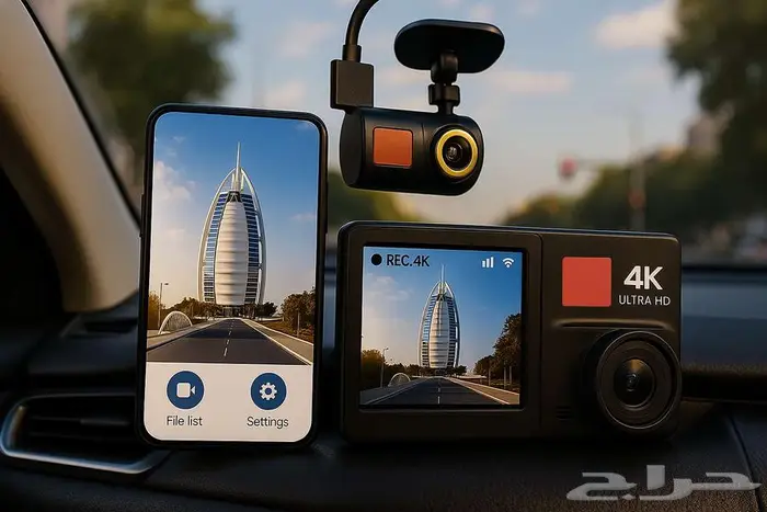 كاميرا داش 4K ROADPOWER تصوير أمامي وخلفي رؤية ليلية وGPS 0