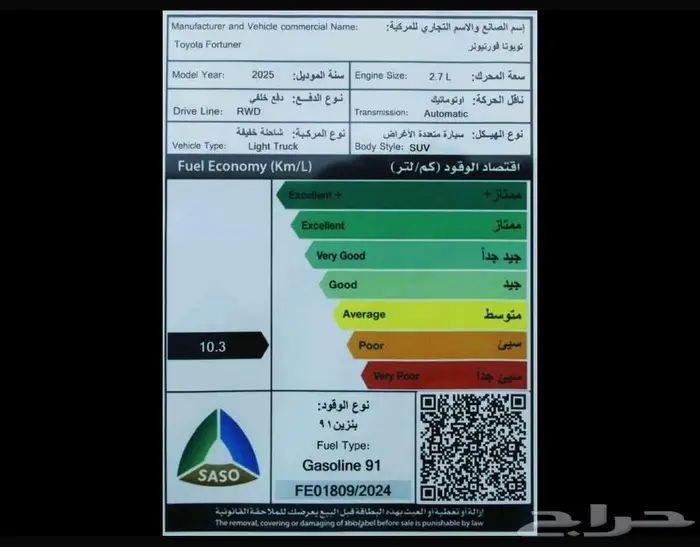 إيجار منتهي بالتمليك تويوتا فورتشنر 2025 7
