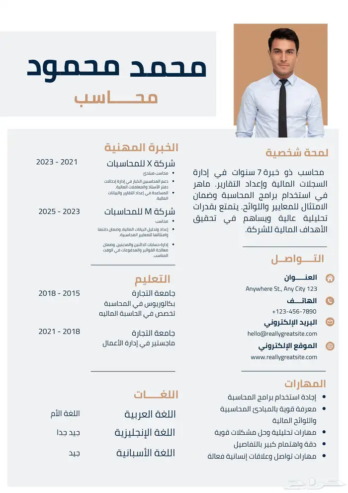 تصميم سيرة ذاتية احترافية 6