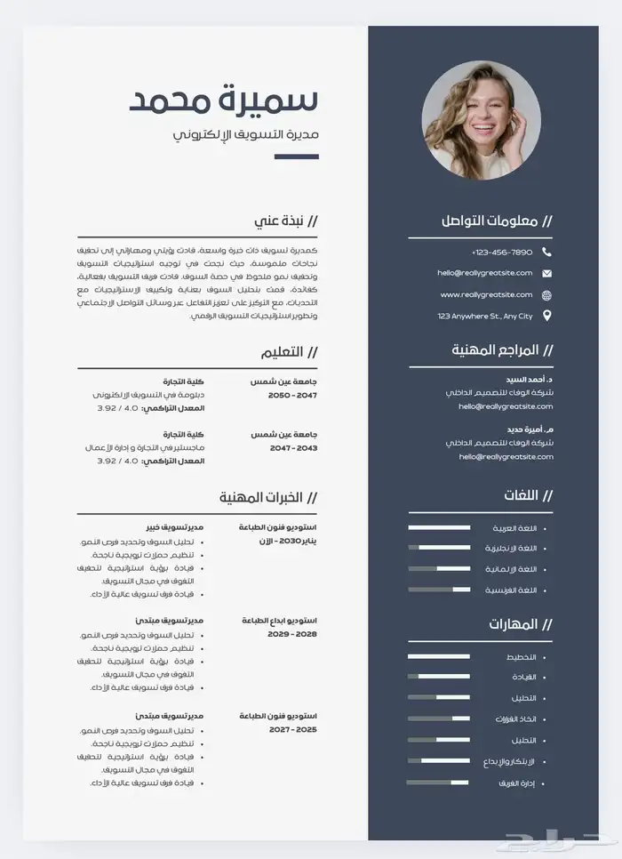 تصميم سيرة ذاتيه CV متوافق لنظام الAST 2
