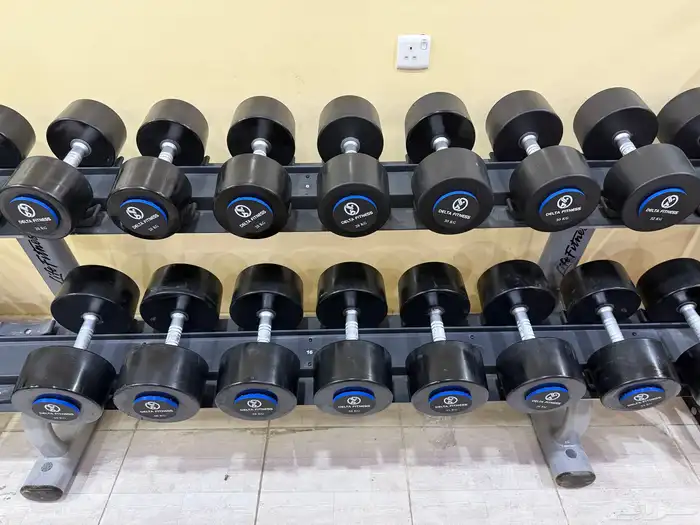 دنابل أوزان نادي دلتا امريكي من وزن 2 كج إلى40 كج مع الحامل 3