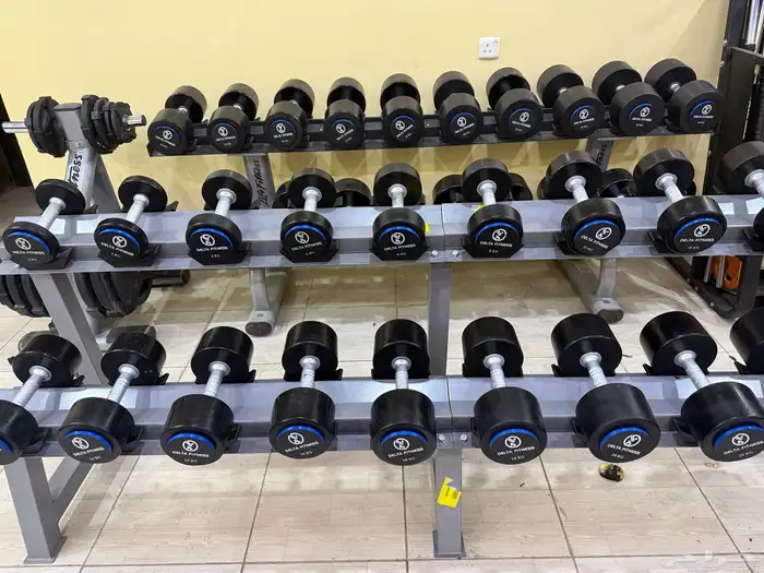 دنابل أوزان نادي دلتا امريكي من وزن 2 كج إلى40 كج مع الحامل 4
