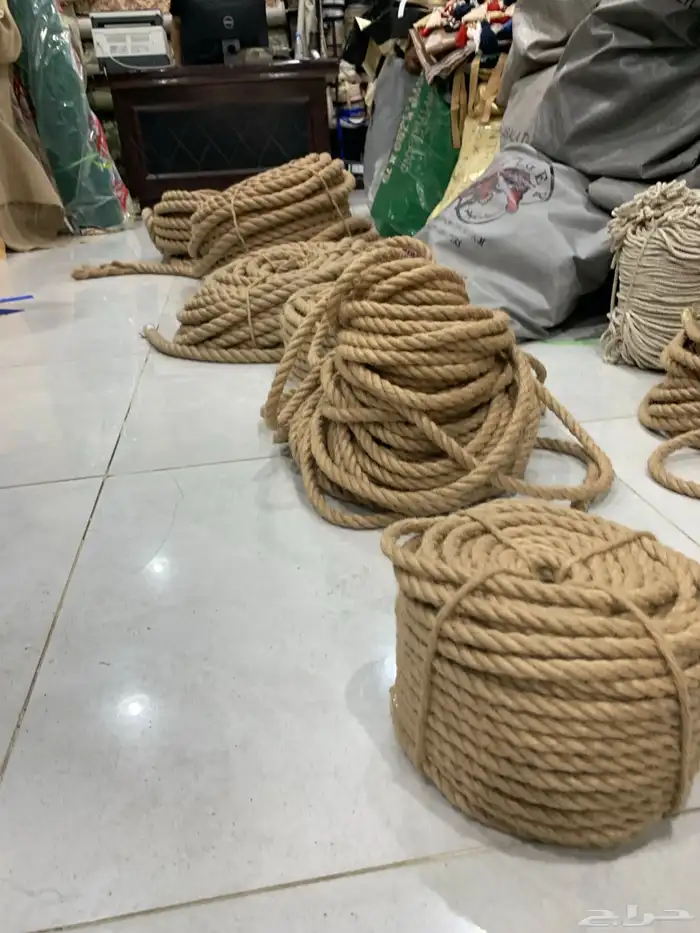جميع أنواع الحبال الخيش يتوفر جميع المقاسات 20