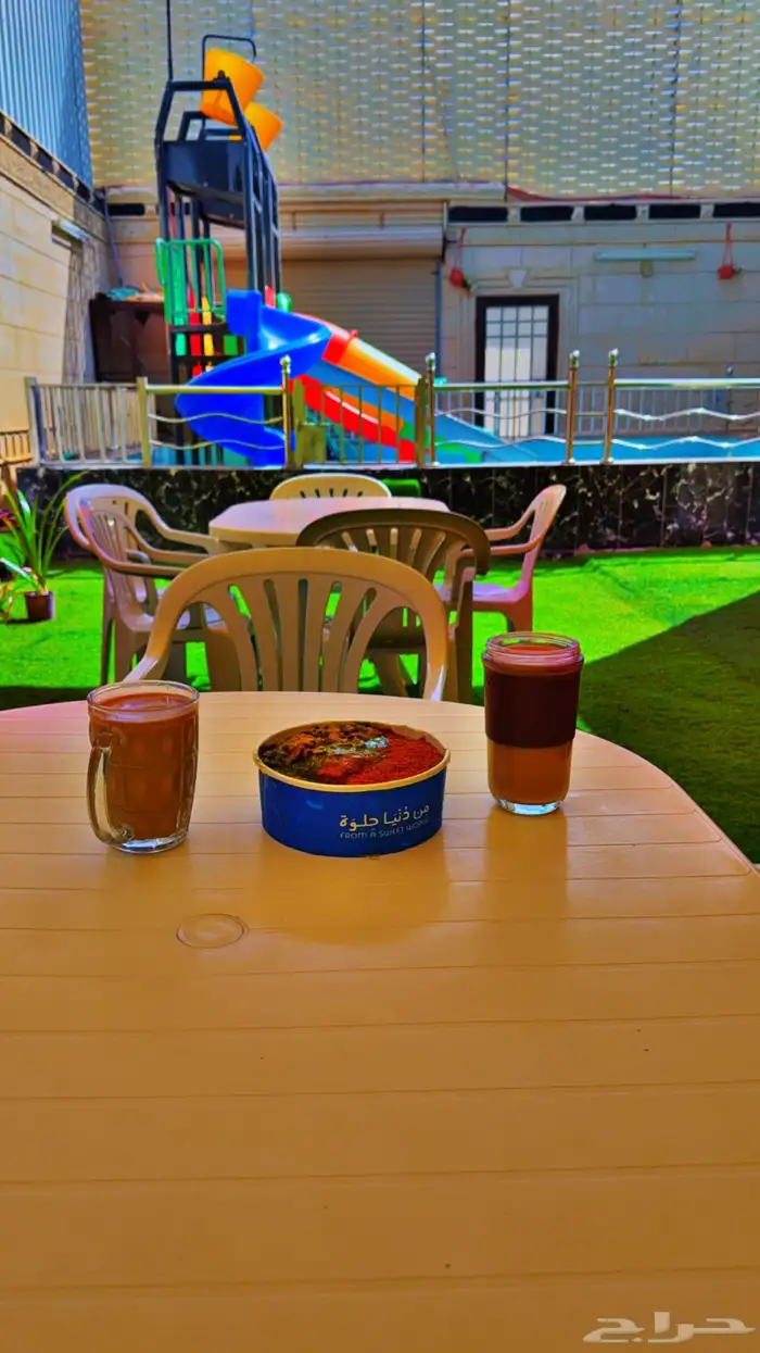 استراحة قسمين بمسبحين كبار وصغار وألعاب مائيه وملعب صابوني 24