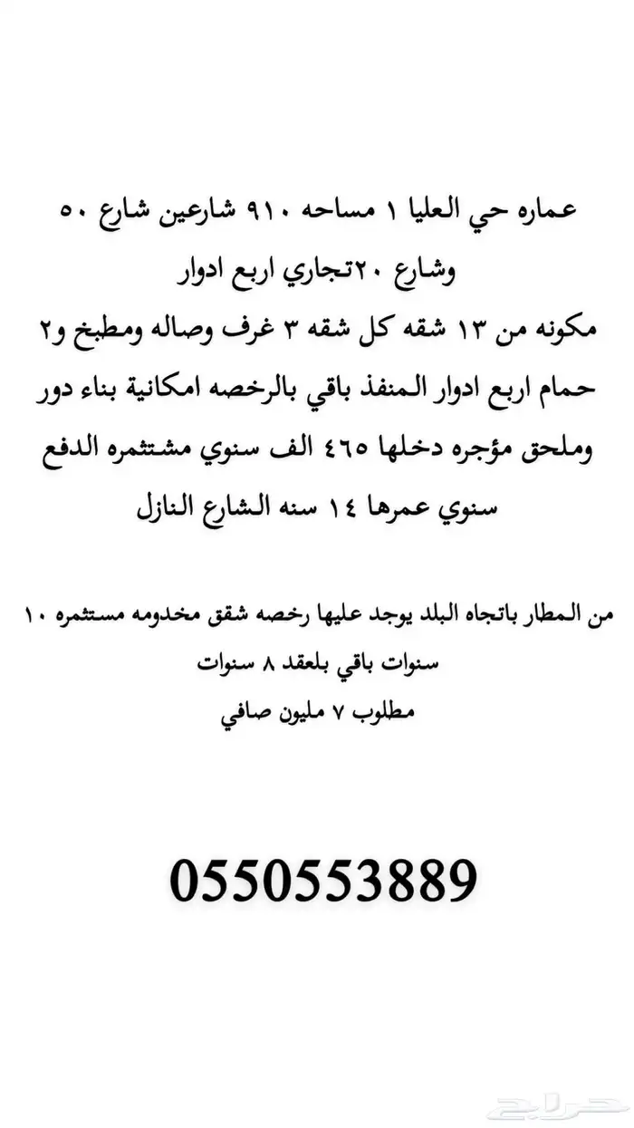 عماره للبيع العليا 1 0