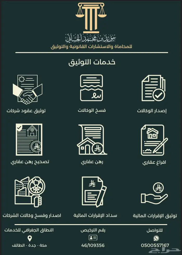 موثق مرخص لأعمال التوثيق والافراغ والوكالات 0