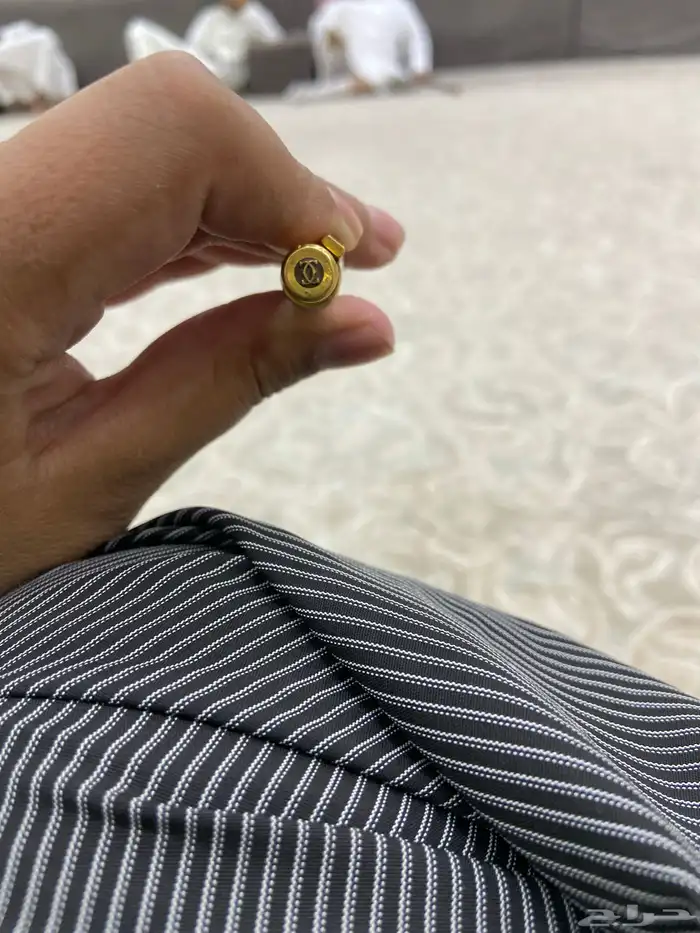 قلم كارتير ابو عقال ذهبي مع حجر كريم احمراصلي حبر جديد اصلي 1