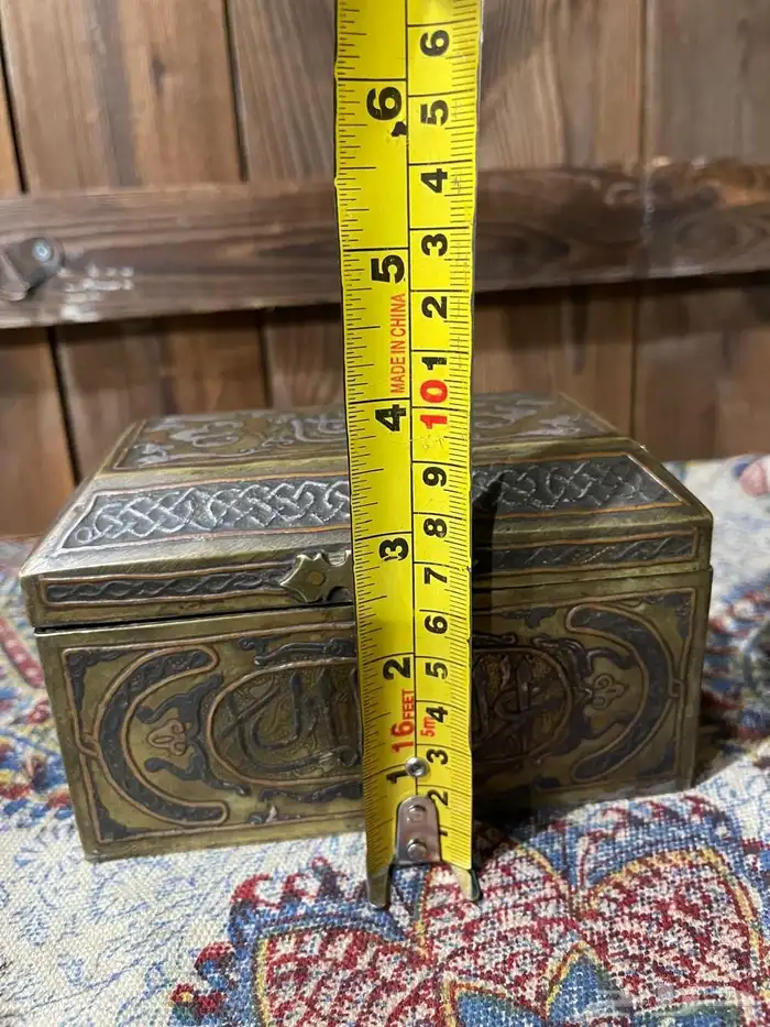 صندوق نحاس نقش فضة صب 6