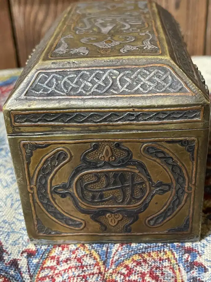 صندوق نحاس نقش فضة صب 5
