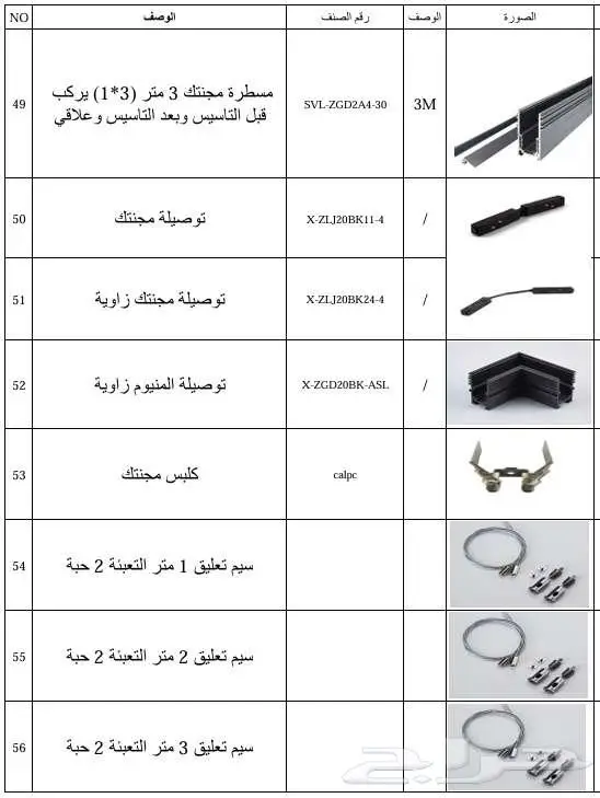 انارة داخلية بروفايلات بجميع المقاسات انارة مجنتك 5