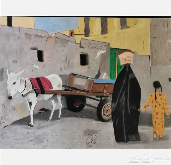 لوحات فنية رسم يد الرسام علي المحيسن زيتية كانفس 22