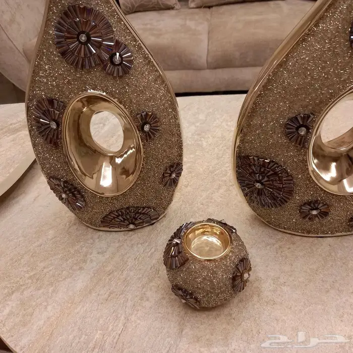 طقم فازات مرصع بالكريستال 0