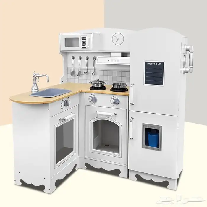 مطبخ خشبي للاطفال بتصميم كلاسيكي - لعبة مطبخ بتصممي زاوية 3