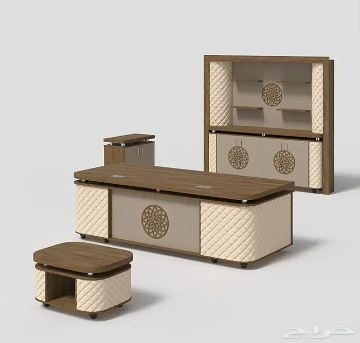 مكتب طقم فخم جلد و مكاتب سكرتارية موظفين اثاث مكتبي و كراسي 0