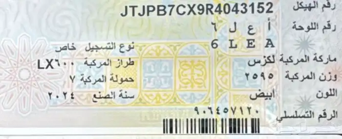 لوحة رقم فردي 6 أ ع ل 0