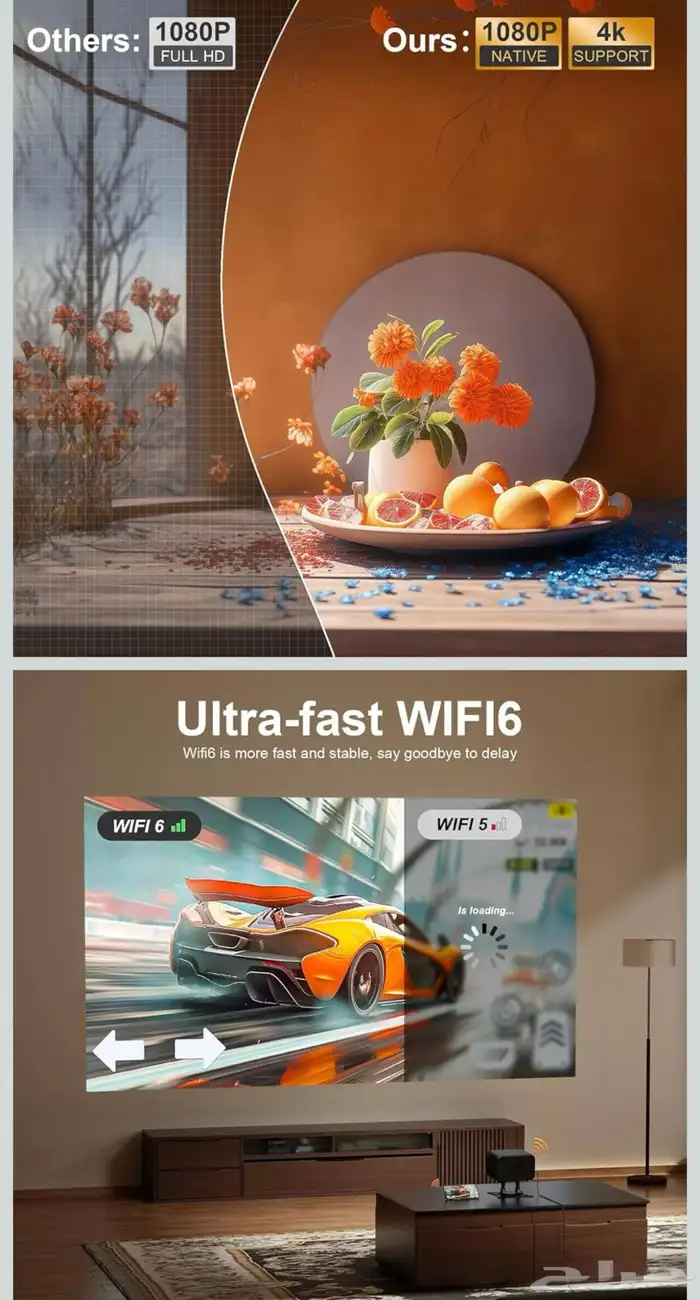 بروجتكر منزلي Full HD Projecter مع الستاند 2