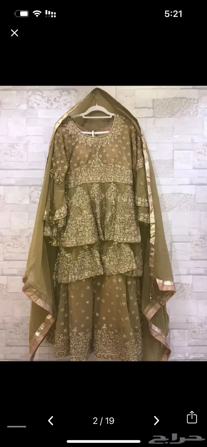 ابجار ساري لبس هندي مع طرحه طويله لبس باكستاني لبس تقليدي 1