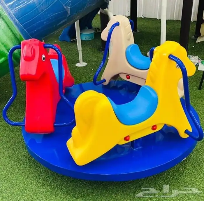 لعبه حصان دوره ثلاثه اشخاص ممتعه للالطفال امان للاطفال 13