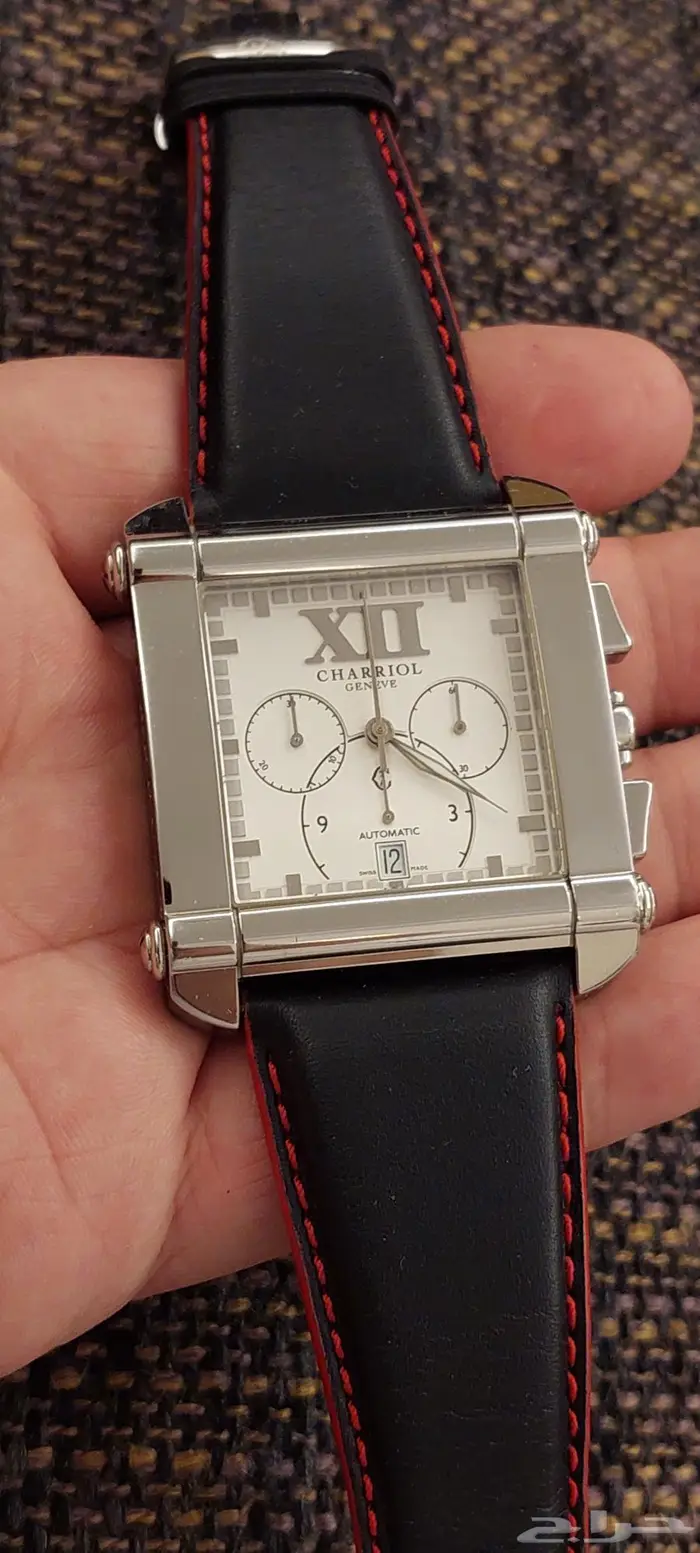 ساعة نوع شاريول أوتوماتيك كرونوغراف رجالية حجم كبير سويسرية 0