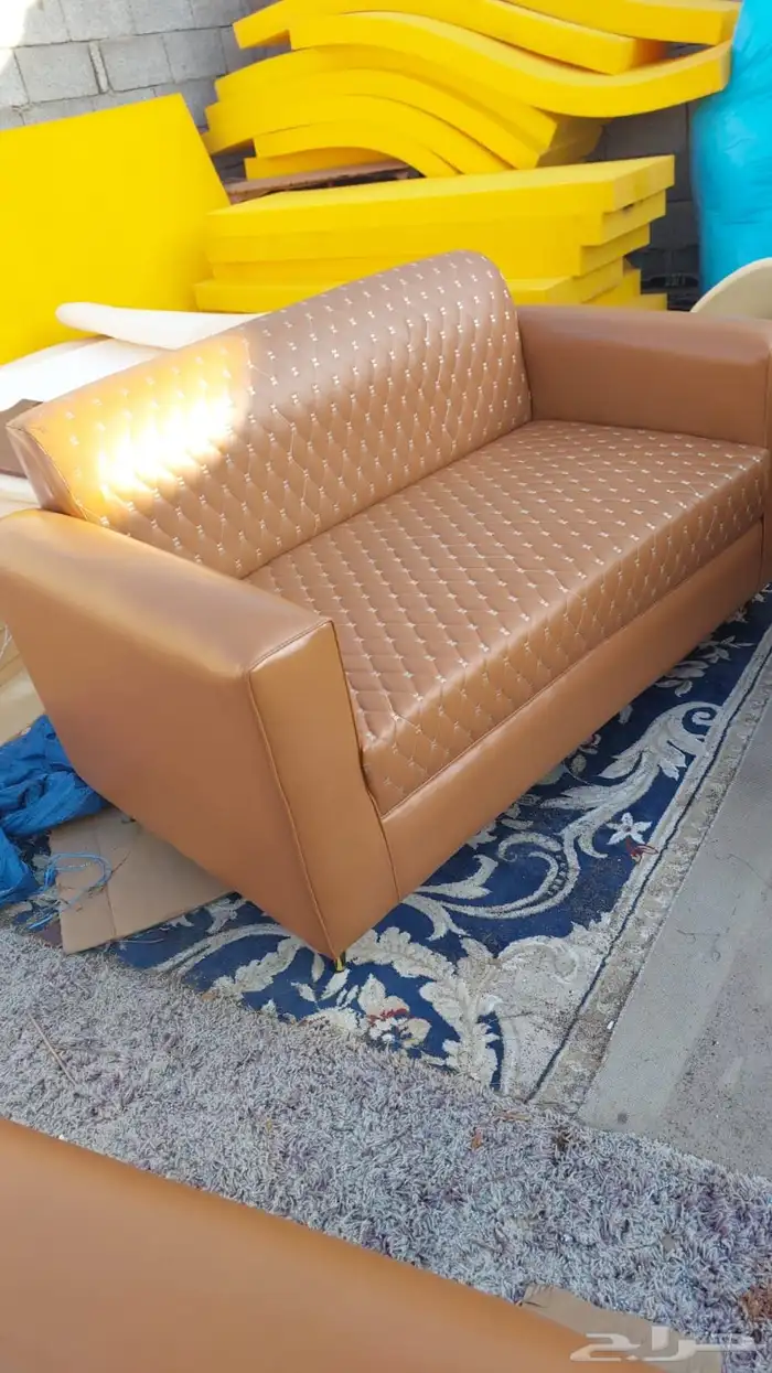 كنب مكتبي جديدة طقم كنبات وطني جلد فخم متوفر كل آلوان 3