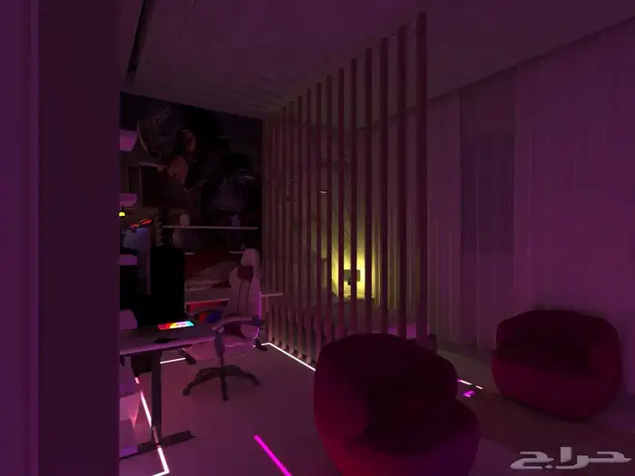 تصميم وتنفيذ قيمنق روم وغرف ترفيهية 15