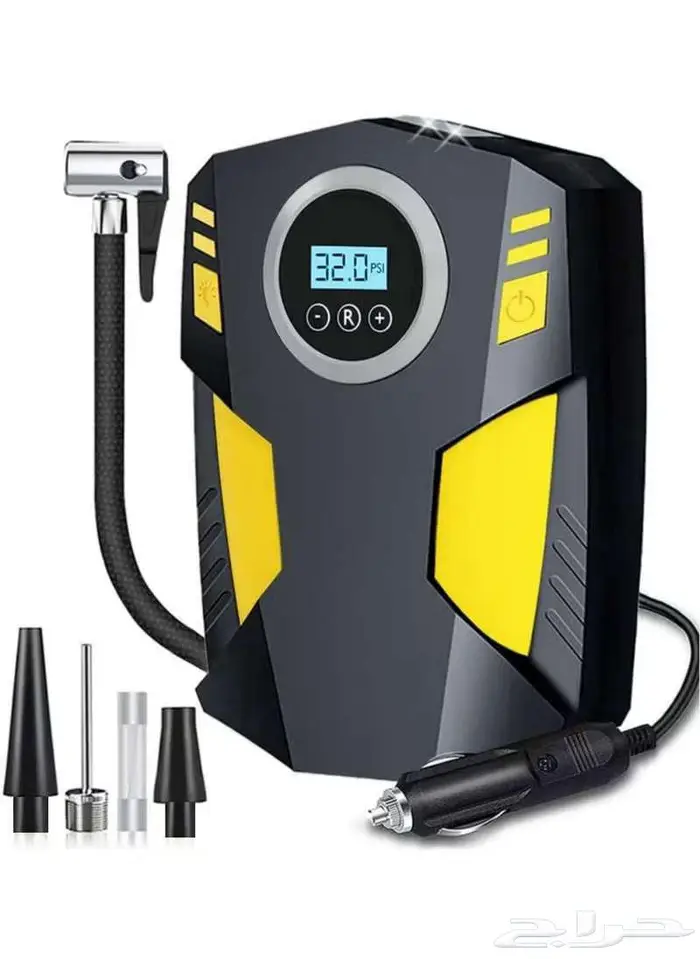 منفاخ إطارات السيارة الرقمي مع توقف تلقائي وإضاءة LED 0