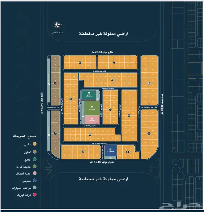 للبيع اراضي بمخطط دانة العزيزية حي الامواج بعزيزية الخبر 1